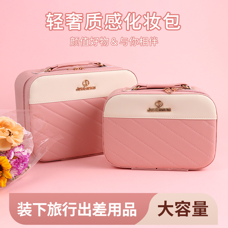 OEM OBM cajas de maquillaje femeninas de gran capacidad PU caja de almacenamiento impermeable maleta de gran capacidad tamaño personalizado LOGO