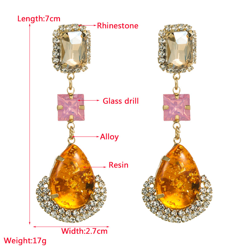 Wholesale Jewelry 1 Pair Fashion Geometric Alloy Rhinestones Earrings display picture 1