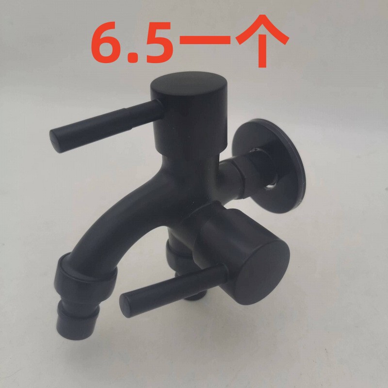 Wholesale zinc alloy black multifunctional kitchen balcony bathroom faucet one in two out black faucet Wholesale zinc alloy black multifunctional kitchen balcony bathroom faucet one in two out black faucet
