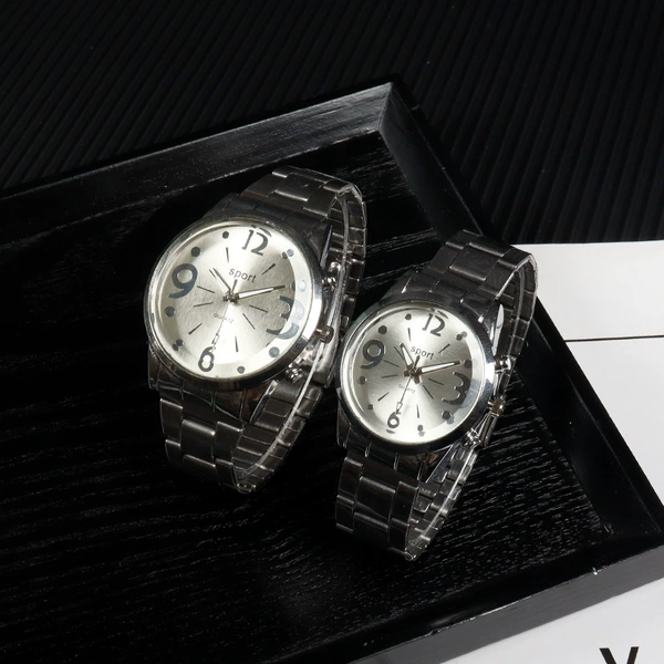 Women's white-faced silver strap