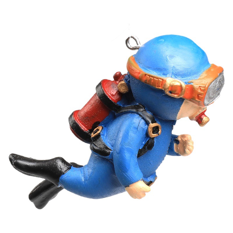 Tanque de peces decoración del paisaje pequeña decoración flotante Diver azul grasa reloj tanque de peces paisaje mundo submarino