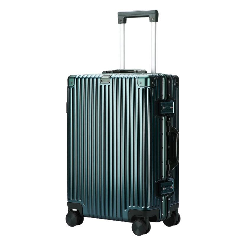 Nueva PC trolley marco de aluminio esmerilado equipaje de embarque rueda universal entrega de una sola pieza fabricante marca