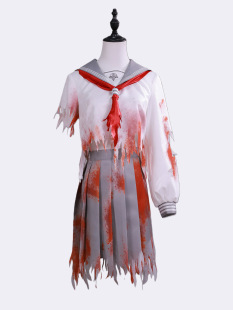 Вышитая профессиональная ткань jk Silent Hill f Fukasui Hinako, поврежденная в бою версия, серо-белая юбка jk, косплей Симидзу Шизуку