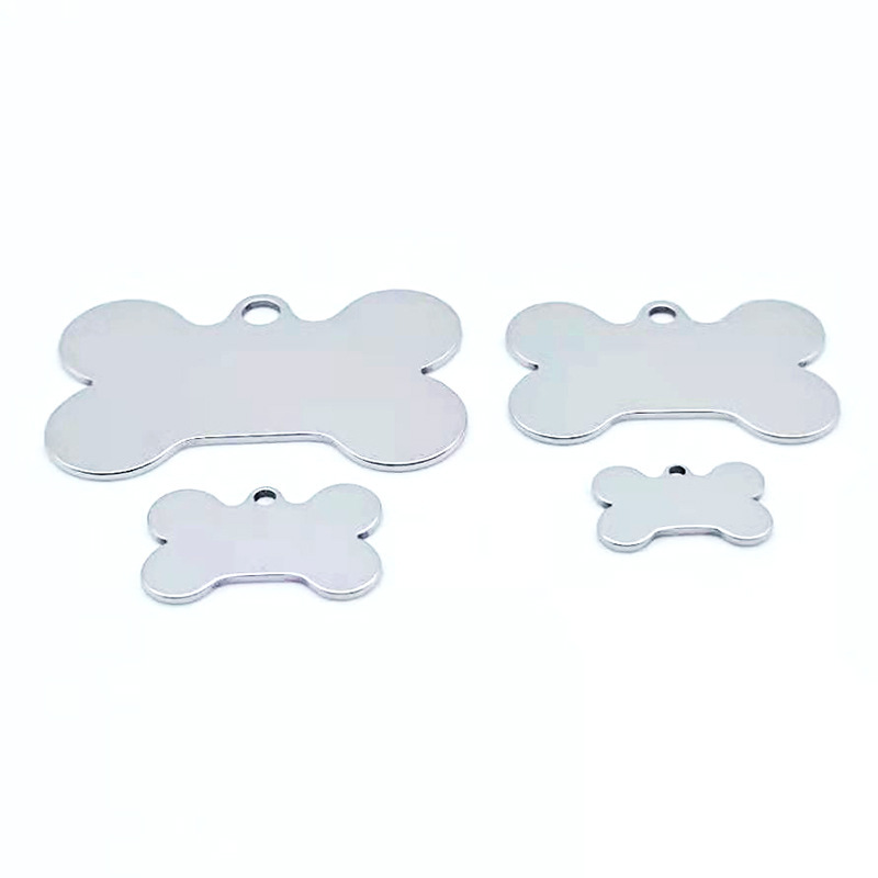 Transfronterizos calientes láser grabación llavero de acero inoxidable etiqueta de perro acero titanio militar colgante de metal mascota LOGO