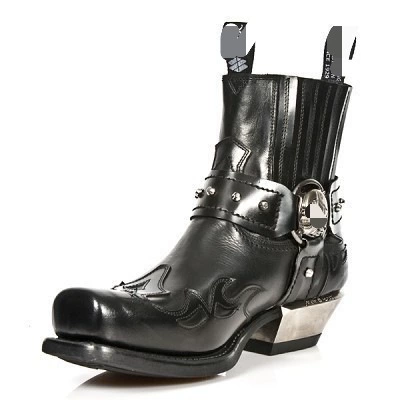 Осенние и зимние новые европейские и американские туфли на высоком каблуке короткие сапоги металлические украшения для внешней торговли мужские сапоги