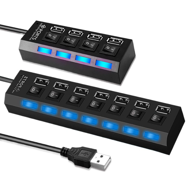 4-портовый независимый коммутатор HUB 4-портовый 2,0 HUB 7-портовый компьютерный USB-разветвитель 7-портовый HUB 1-4