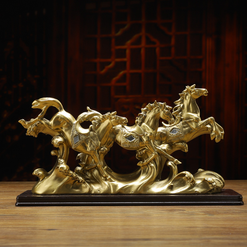 Modern High Wind Horse Resin Decoration Model Room Window Wine Cabinet Bookshelf Boss Office Desktop Decoration