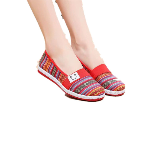 Spring and Autumn Leisure Cotton Shoes, Old Beijing Cotton Shoes for Women, Low-Top Flat Single Shoes for Women, Pregnant Women's Shoes, Wholesale