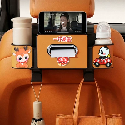 in-car hook organizer, car seat | Car tissue box/set - get-rich-overnight-4th-generation-orange