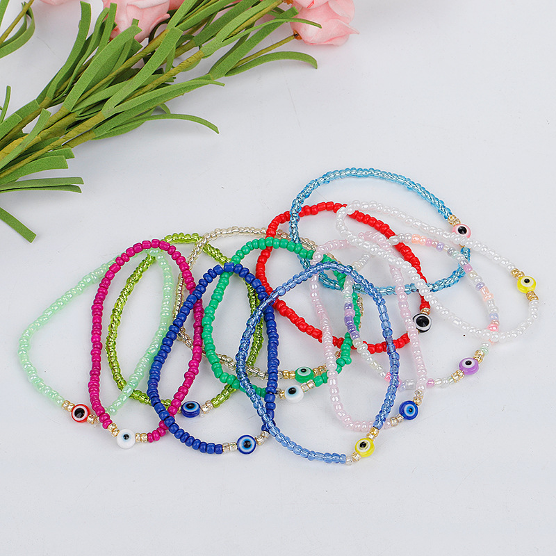 Mixed materials Material Fashion Devil's Eye Mixed Materials Beaded Women's Bracelets 1 Piece