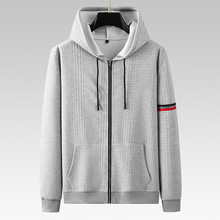 设计师原创高品质大码男装秋季卫衣夹克男潮流连帽加肥加大青年胖
