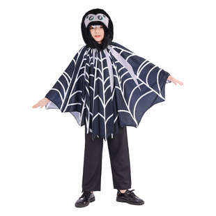 Children's Hooded Spider Cloak, Cute Halloween Character Costumes, Boys and Girls Party Costumes