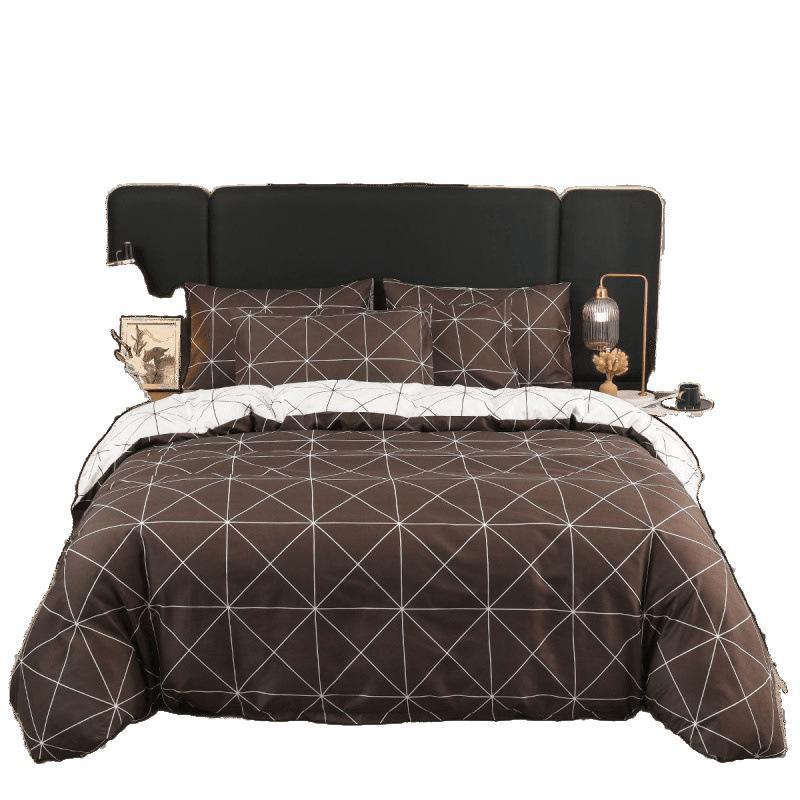 Impresión de viento simple en la cama de cuatro piezas sábanas cubierta Jiangsu Nantong fábrica de ropa de cama textil dormitorio