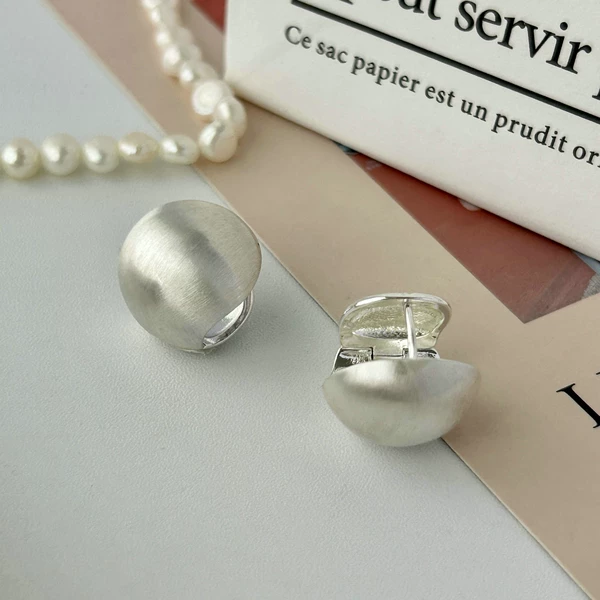 Matte platinum earrings