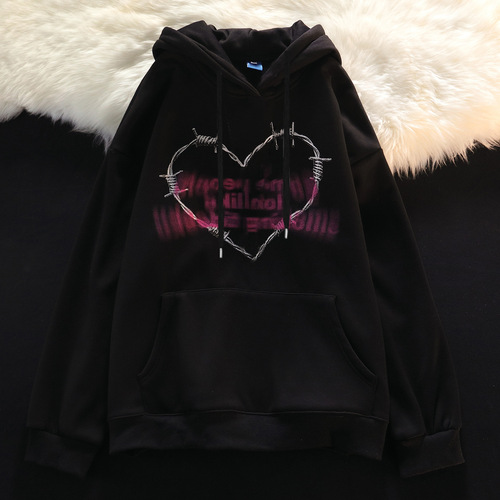 Women's Hooded Sweatshirt 2025 Korean Style Cross-border New Alphabet Print Loose Long-sleeve Top Student Hoodie Outerwear Trendy