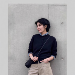 周浪清同款木耳边羊毛针织衫女2025年新款秋装长袖开衫毛衣外套