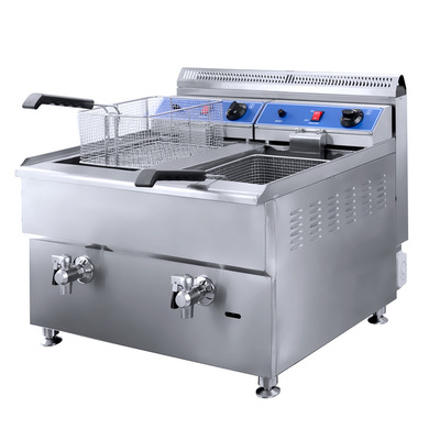 双缸煤气控温炸锅商用恒温加厚大容量燃气炸炉调温18L台式油炸炉|ms
