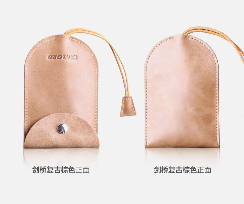 Suitable for Women's Genuine Leather Ultra-Thin Key Bag Creative Korean Cute Pull-Out Mini Compact Universal Car Lock
