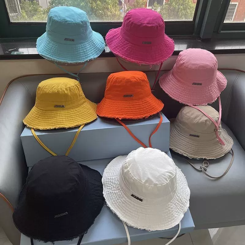 【新人0.01包邮】泫雅同款JACQUEMUS 夏季大檐渔夫帽防晒女遮阳帽