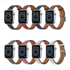 適用蘋果Apple Watch真皮錶帶iwatch87654手錶瘦身牛皮十字紋錶帶