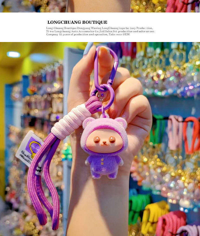 32g Weight Spring Ring Trigger Clasp Closure Clasp Closure Type Bag Pendant, Keychain Classification 1 Piece Quantity Daily, Street Occasion Resin, Flocking Material Animal, Cartoon Character Pattern Cute, Sweet Style 1 Piece Cute Sweet Animal Cartoon Character Resin Flocking Spring Ring Trigger Clasp Closure Bag Pendant Keychain 5