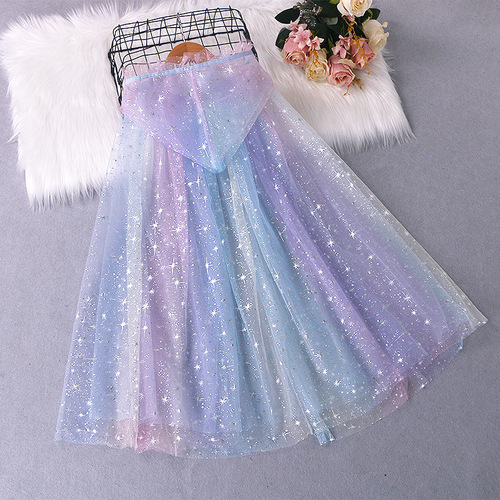 Theatrical Performance New Elsa Princess Frozen Cape for Children's Day Performance Cloak