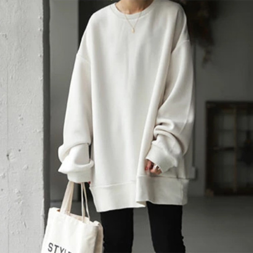 Alibaba.com New Sweatshirt  Winter OL Quality Korean Style Women's Pullover Hoodless Loose Fit Sweatshirt