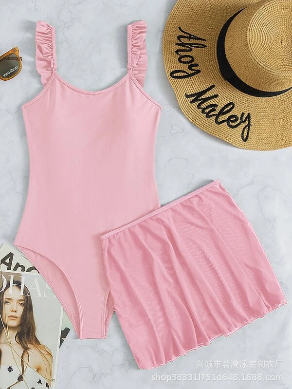 Mingyi nueva moda europea y americana sexy de una pieza multi-color llano fresco pequeño Bikini de tres piezas traje de baño