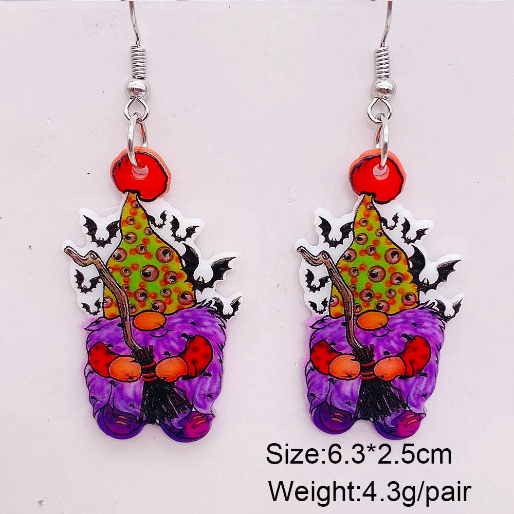 Christmas, Party, Festival Occasion Arylic Material Christmas Festival 1 Pair Cartoon Style Cute Christmas U Shape Geometric Cartoon Character Pumpkin Skull Jingling Bell Elk Arylic Acrylic Ear Hook