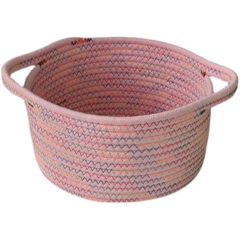 Almacenamiento de hilo de algodón cesta de almacenamiento tejido escritorio merienda juguete Nordic clave sundries cesta de almacenamiento cesta