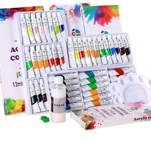 Acrylic paint small pack 12ML non-fading formaldehyde-free 12/18/24/36 colors for kindergarten wall painting