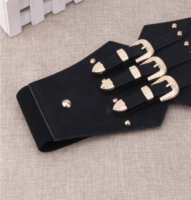 Neue Gürtel Mode Taille Abdeckung frauen Kleid Hemd Dekoration frauen Vielseitig Breiten Gürtel Elastische Taille Schwarz_voghion.com