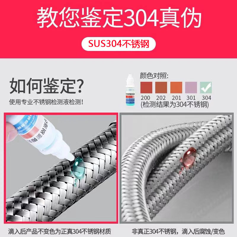 304 stainless steel extended explosion-proof flexible hose, water pipe, toilet, water heater connection pipe, kitchen 4-inch internal and external thread extension pipe Application Scenario