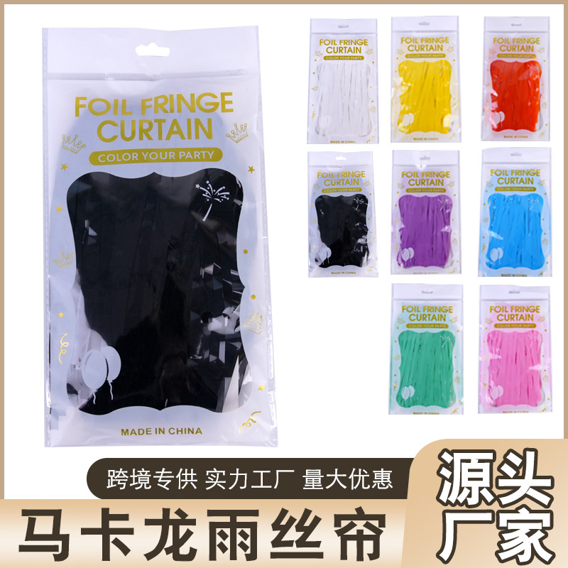 Macaron cortina de lluvia Aliexpress decoración de la escena de la fiesta cortina de la ceremonia de boda cinta