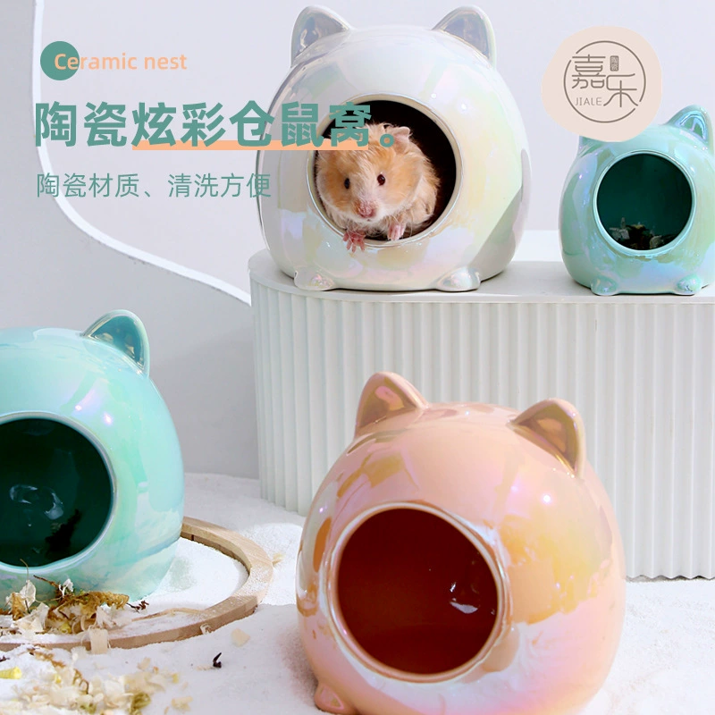 Летнее гнездо хомяка Золотой медведь большой спасательный дом Предотвращение теплового удара медвежье гнездо охлаждающее иглу оптом керамическое маленькое гнездо для домашних животных