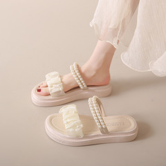 Fairy Wind Two-Wear Flip Flops Women's 2024 Summer New Soft Bottom Comfortable Outdoor Flat Bottom One-String Flip Flops Women's 