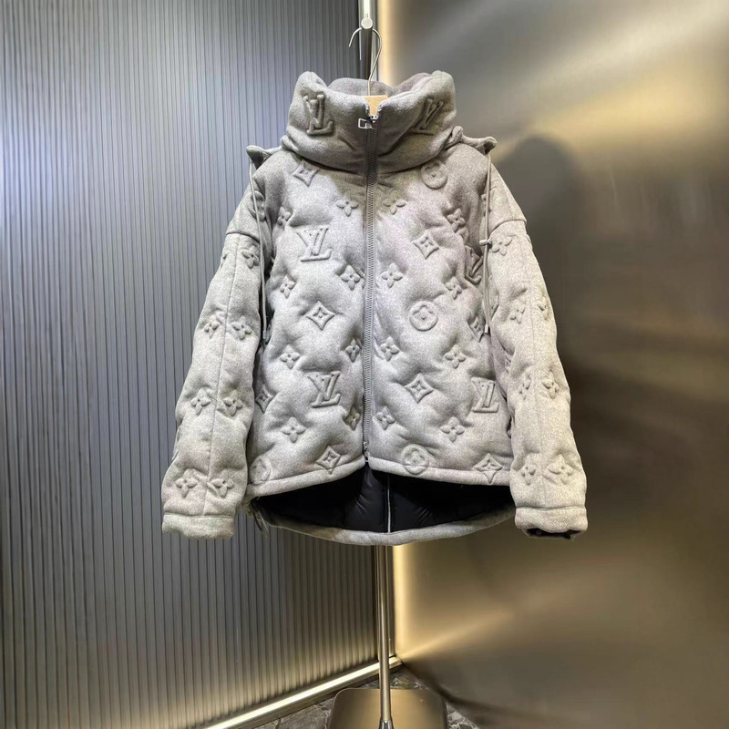 Donkey Home 25 European and American Style Autumn and Winter Letter Jacquard Embossed Wool Fluffy down Jacket Fashion Unisex Coat Donkey Home 25 European and American Style Autumn and Winter Letter Jacquard Embossed Wool Fluffy down Jacket Fashion Unisex Coat