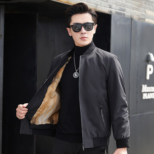 Men's Autumn and Winter Casual Warm Jacket Men's Fur One-piece Inner Jacket Warm Jacket Parker Jacket