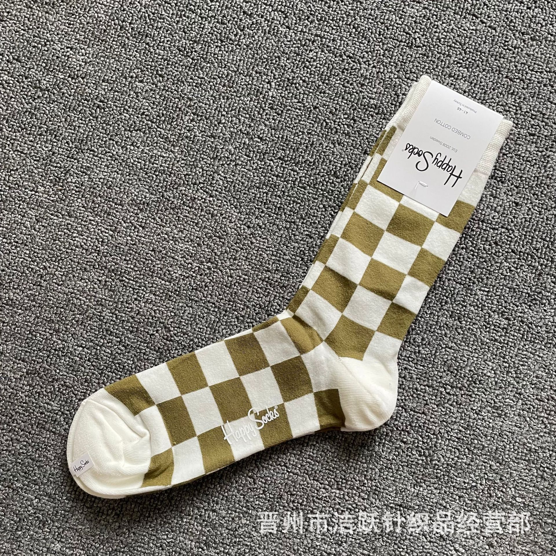 Happy socks新品高品质ハイレザー男性ソックススウェーデンコットンソックスファッションソックスカップルinsロング美脚ソックス