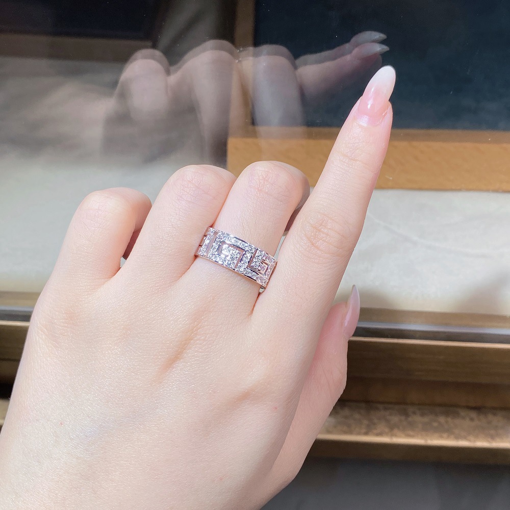 Fashion Rectangle Silver Plating Inlay Zircon Rings 1 Piece display picture 3