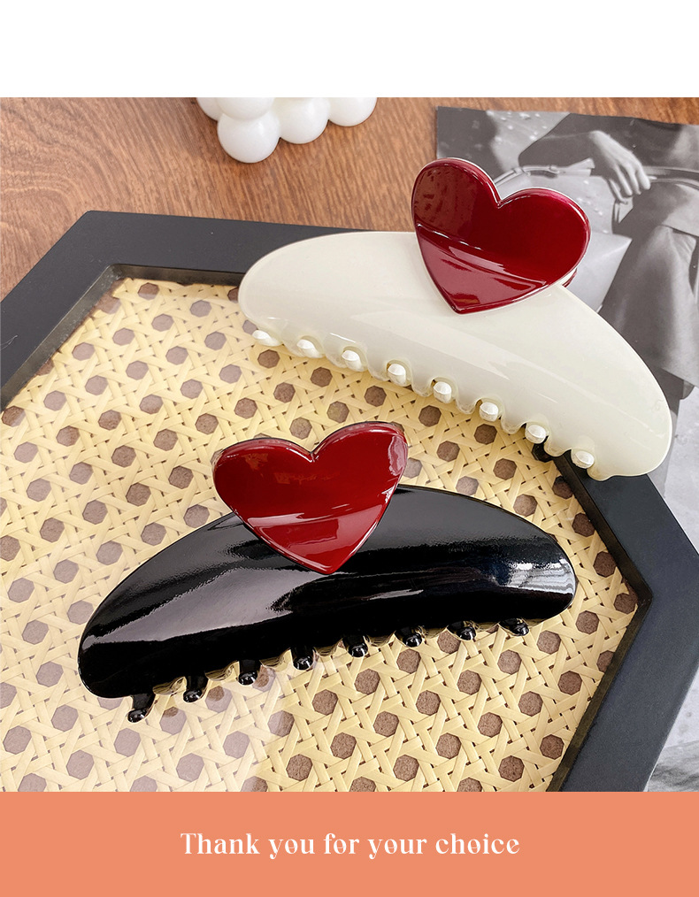 Cute Sweet Heart Shape Plastic Hair Claws display picture 7