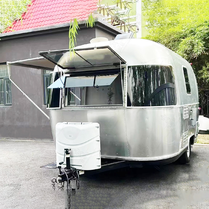 Qingfeng móvil camping coche de aluminio café leche té venta de coches lugar escénico campamento Internet celebridad decoración fotografía apoyos Coche