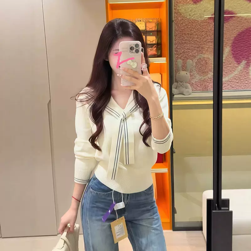 海军领披肩针织衫女2025秋冬新款女装短款时尚修身毛衣女洋气上衣