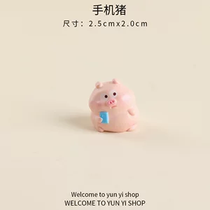 微景观创意可爱小猪公仔盲盒树脂工艺品装饰品配件车载桌面小摆件