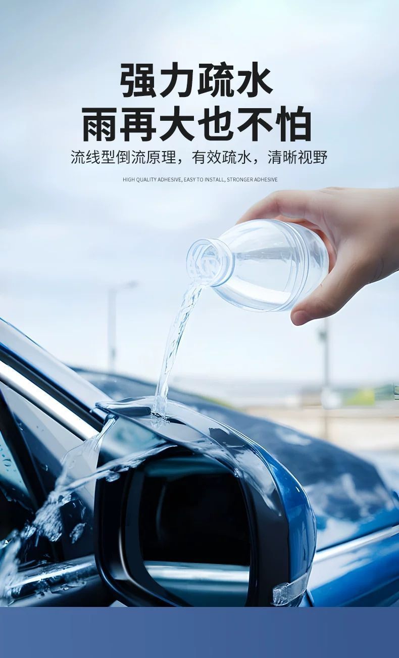 Rearview mirror rain shield, car rain protection device, reflector, rearview mirror rain and sun protection integrated panel, new type rain shield