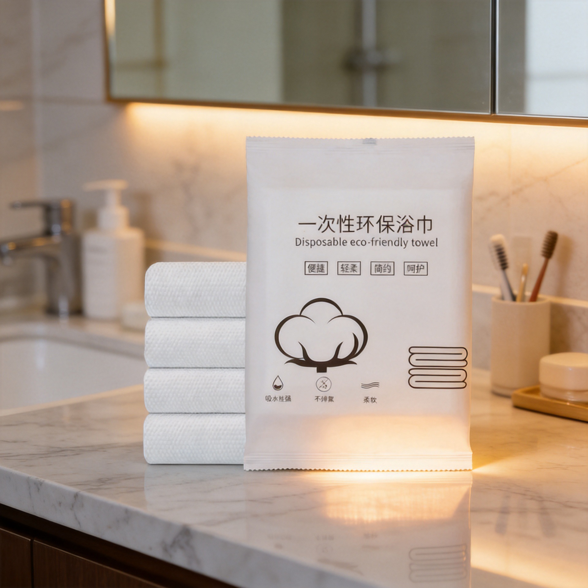 Hotel Disposable Bath Towels, Travel Towels, Portable Hotel Extra-Large Bath Towels, Individually Packaged