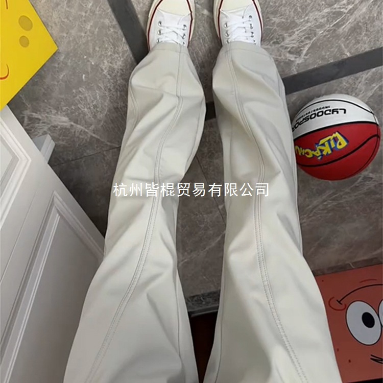 美式微喇裤子男款夏季斜切速干冲锋裤软壳防水风直筒显腿长休闲裤