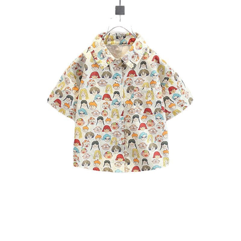 8026 Camisa de manga corta para niños Verano 2025 Nuevo estilo Niño Estilo extranjero Tesoro masculino Verano Camisa de verano para niños coreanos