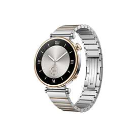 适用于华为Watch GT4 41mm皓月银金属表带18mm原装扣不锈钢表带
