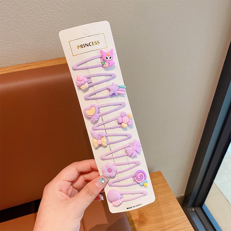 Clip de cabello auténtico para niños, clip de cabello rotos para chicas, clip de cabello no dañado, tarjeta de cabello de fresa, cartón de dibujos animados, clip de cabello lateral para bebés.